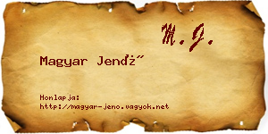 Magyar Jenő névjegykártya